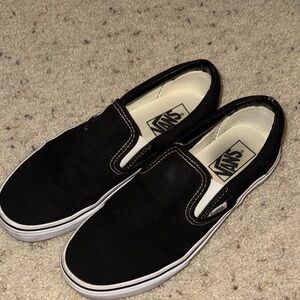 Vans Black and White Slip-On Shoes
